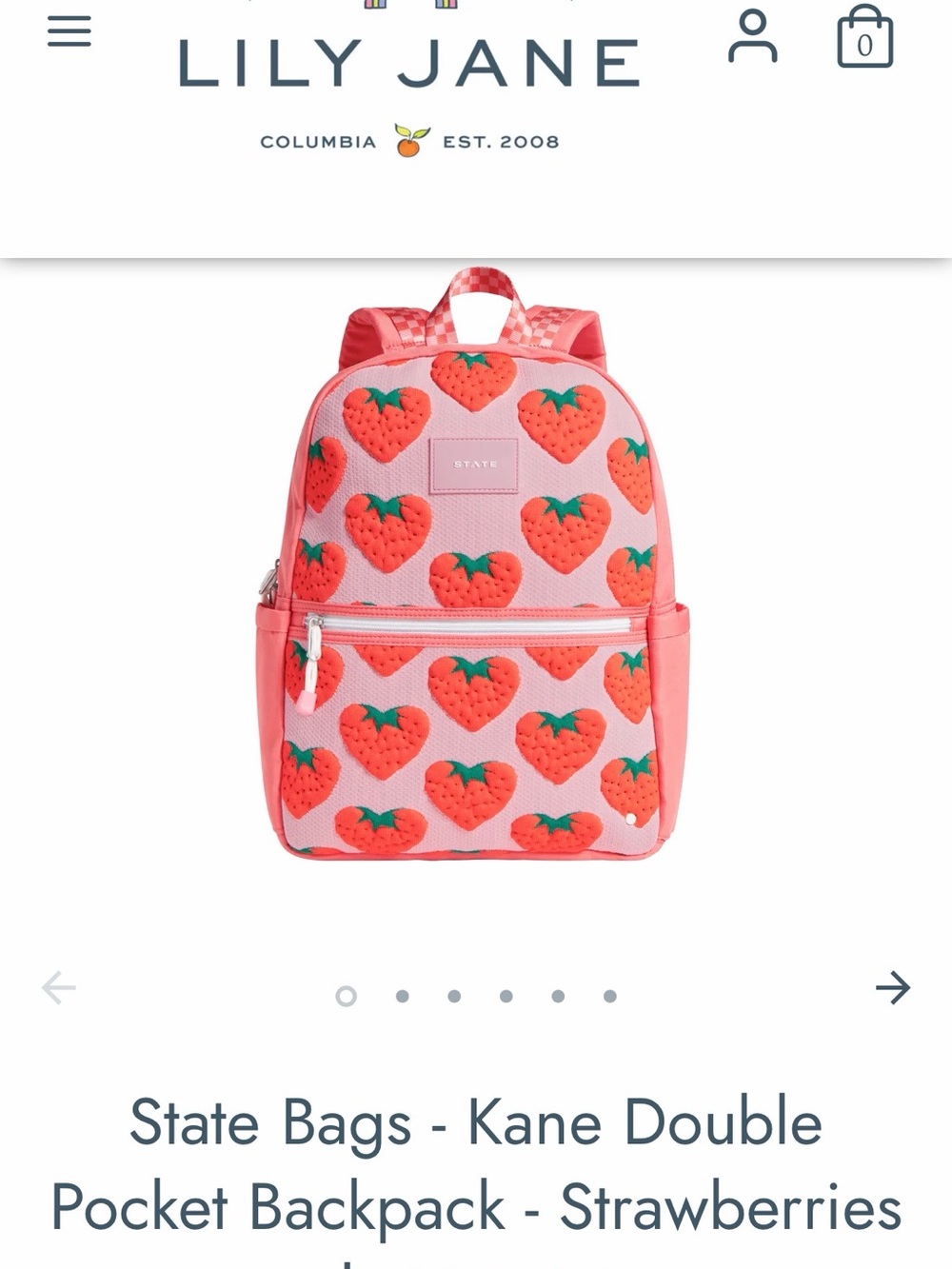 STATE Kids Strawberry Print Backpack - Pink/Coral